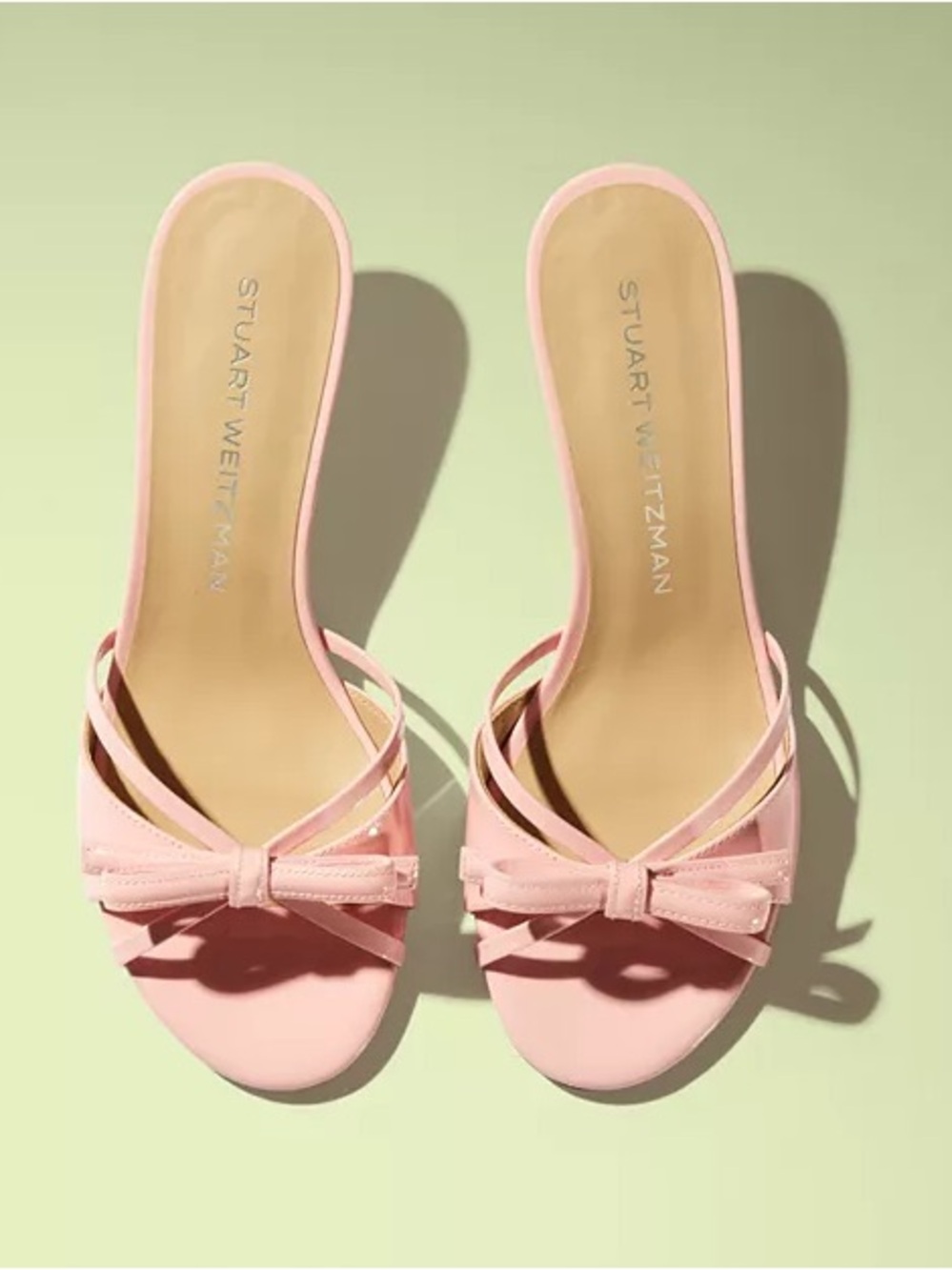 STUART WEITZMAN
Felicity Leather Bow Kitten-Heel Mules